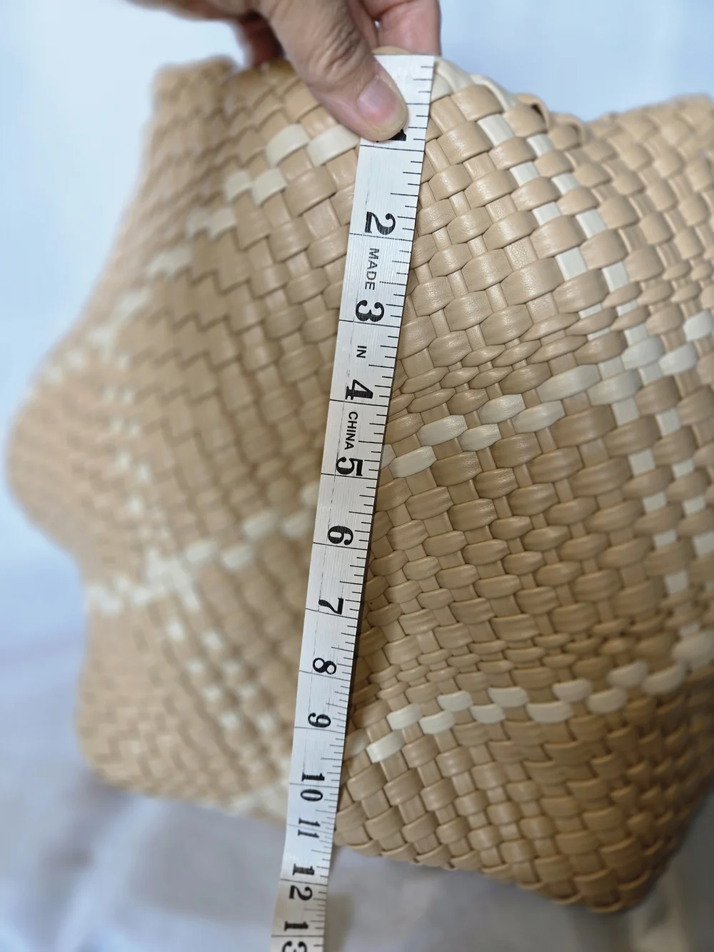 Expressions Woven Tan and Cream Tote